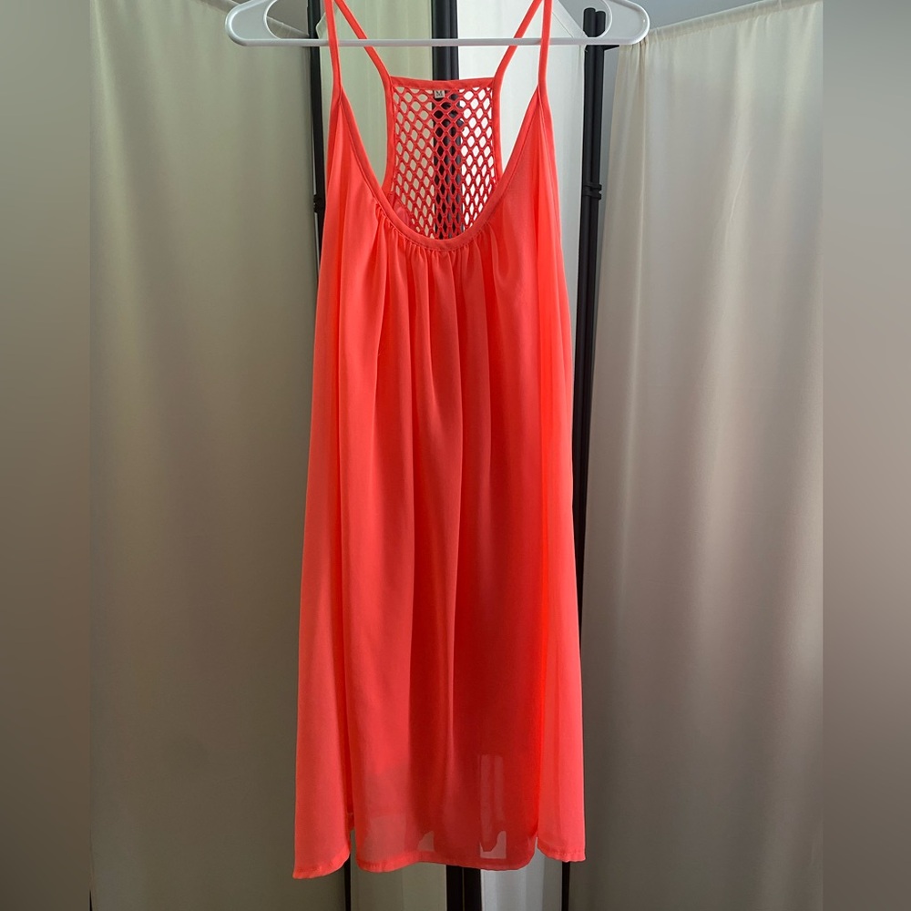 Coral Sleeveless Dress